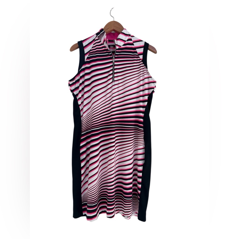 Tail Sleeveless Pink Stripe Golf Dress Size Large